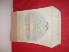 上靴入れ＊ハンドメイド＊うさぎちゃん＊うす紫×ピンク＊22×35×まち7.5
