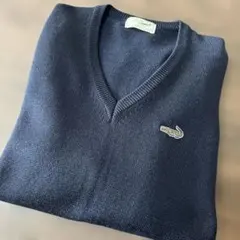 【美品】CROCODILE ネイビー Vネックセーター　M メンズのサムネイル