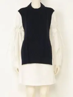 ニットベストドッキングワンピース