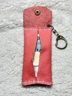 ミニバック型キーホルダー　ミニ財布　　　　コインケース　ピンクが可愛い本革製