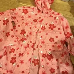 【美品】Miki House 花柄レインコート 100 収納袋付き