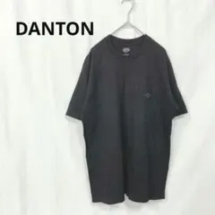 ダントン▶半袖Tシャツ 黒 胸ポケット付き クルーネック 綿100%のサムネイル