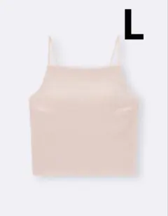 GU ブラフィールクロップドベロアキャミソール　ピンク　(ベロアキャミソール)