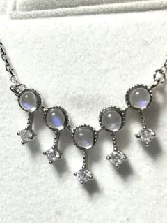 【新品】天然石　ムーンストーン　ネックレス＆ピアス　シルバー９２５