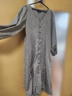 美品！長袖ロングシャツワンピース M