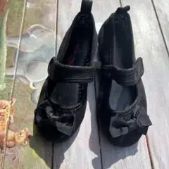 子供靴 女の子 18.0cm 黒　リボン