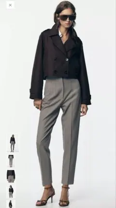 週末お値下げ！グレー タック入り スリムフィットスラックス