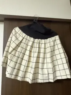 マタニティ フレアスカート チェック柄