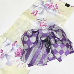 【アウトレット品】浴衣&作り帯　2点セット レディース キッズ 子供 YM019