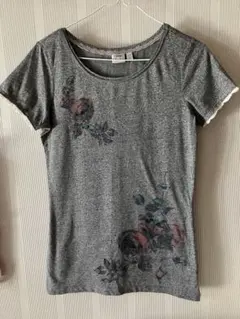 花柄半袖Tシャツ グレーのサムネイル
