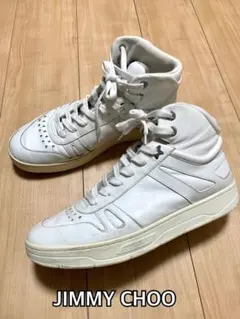 最終価格 JIMMY CHOO ホワイト ハイカットスニーカー③