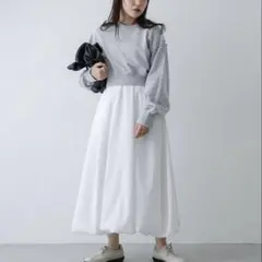 SENSE OF PLACE バルーンスカート白 S