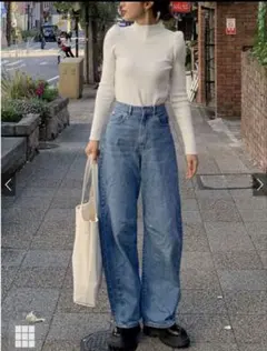 GRL カーブラインデニムパンツ(fo1845) Mサイズ