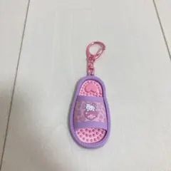 ハローキティ ミニサンダルキーホルダー ヒョウ柄×ピンク ギャル健康サンダル ②
