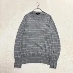 アーペーセー/1/グレー/ボーダー/長袖ニット/クルーネック/カシミヤ混のサムネイル