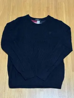 ブラックレーベル クレストブリッジ Mサイズ 黒 ケーブルニット セーター