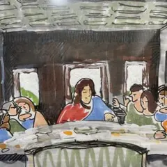 手描き最後の晩餐21.0cm × 29.7cmコピック　修正ペン　マルチライナー