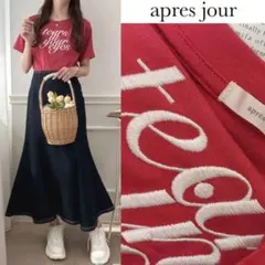 アプレジュール　刺繍　ロゴ　Ｔシャツ　レッドのサムネイル