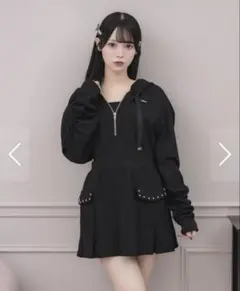 Pium レイヤードプリーツボンディングワンピ