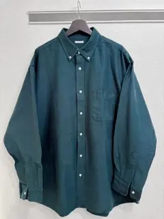 ツイルオーバーサイズシャツ　ダークグリーン ボタンダウン 長袖シャツ