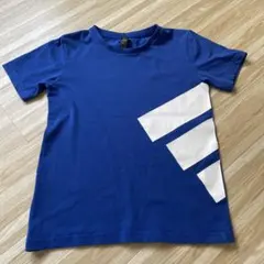 adidas 青 Tシャツ ホワイトストライプ