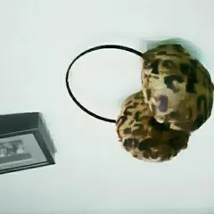 みみあて イヤーマフラー 茶色豹