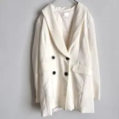 ＊リエンダ＊ テーラードジャケット (S) ダブルブレスト 無地 ライトイエロー