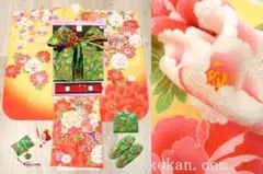 七五三 正絹 7歳用 女の子 着物 フルセット◆ベージュ色系◆yurih1110