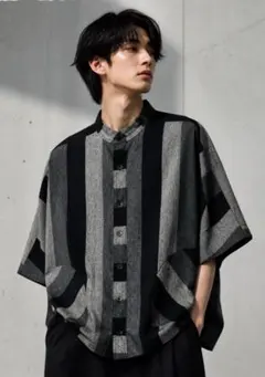 00's vintage 半袖シャツ 日本製 モード Y2K 夏服　高級ウール