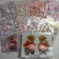 柴犬　ぷにぷに　シール　お腹　お尻　アクキー　おしりシール　熊　うさぎ