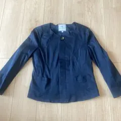 ROPÉ PICNIC ノーカラージャケット 38 ネイビー