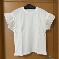 ハニーズ 異素材フリル袖Tシャツ 白 S