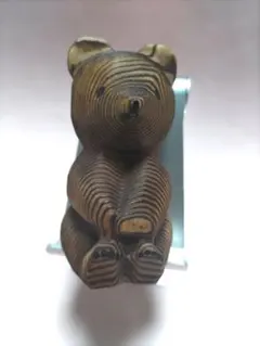 熊ボッコ　木彫り　置物　レトロ