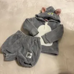 新品　トムとジェリー　セットアップ　パジャマ　着ぐるみ　グレー　90cm