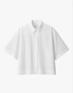 無印良品　涼感ブロードレギュラーカラー半袖シャツ　Mサイズ　白