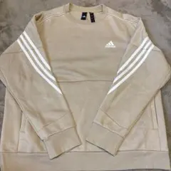 adidas ベージュ クルーネック トレーナー