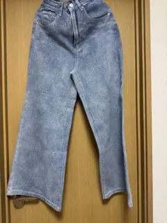 ラインストーン付き デニムパンツ ワイド Sサイズ