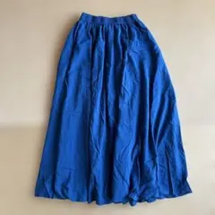 ニコアンド　ギャザーボイルスカート　ブルー