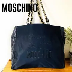 ⚛️最終MOSCHINOモスキーノ チェーンショルダートートバッグ ロゴデザイン入