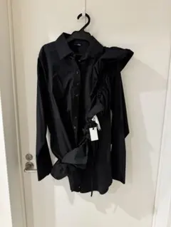 【美品】styling/ ロングスリットシャツ　ティペット付き