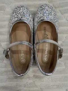 シルバーラメパンプス　キッズ　17〜18センチ　発表会