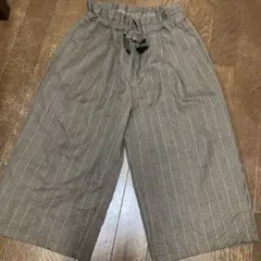 GU チェック柄ワイドパンツ（130cm）茶色