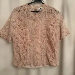 ABITOKYO レースブラウス 半袖 ピンク