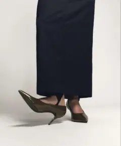 ZARA オリーブグリーン ポインテッドトゥ ハイヒール