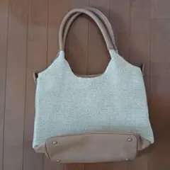 トートバッグ ベージュ×アイボリーのサムネイル