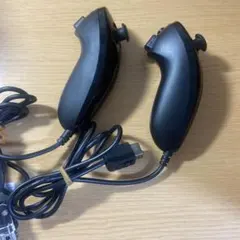 Wii WiiU ヌンチャク ブラック 黒色 2個セット