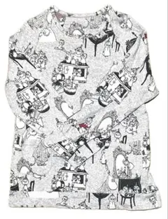 極美品　アムール　カットソー　トレーナー　ムーミン＆ミー　総柄　グレー