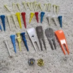 ラウンドアイテム セット（マーカー、ティー、スコアカウンター、グリーンフォーク）