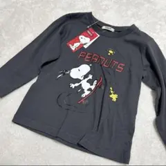 新品スヌーピー長袖Tシャツ ロンT95cmチャコール