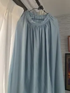 爽やかブルー ロングスカート　フレアスカート